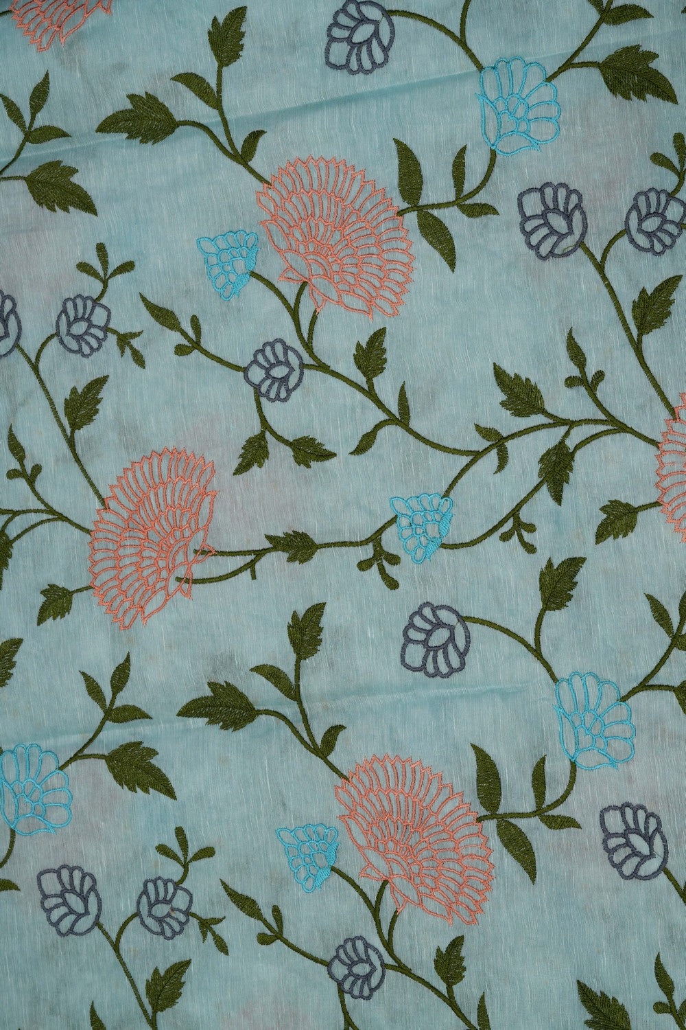 Image of Linen Embroidery Saree